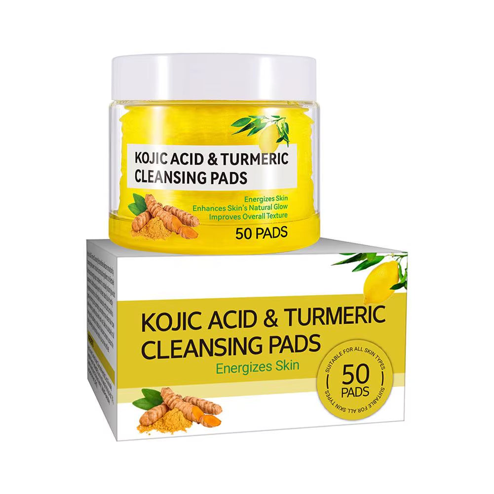 Glowclean™ Kojic Acid & Turmeric Exfoliating Pads – 40/50Pcs Daily Facial Cleansing & Skin Care